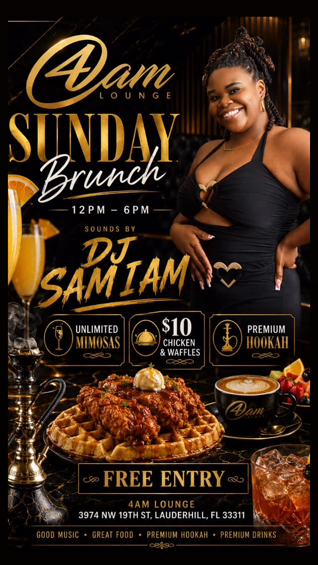Flyer for Sunday Brunch in Lauderhill, FL